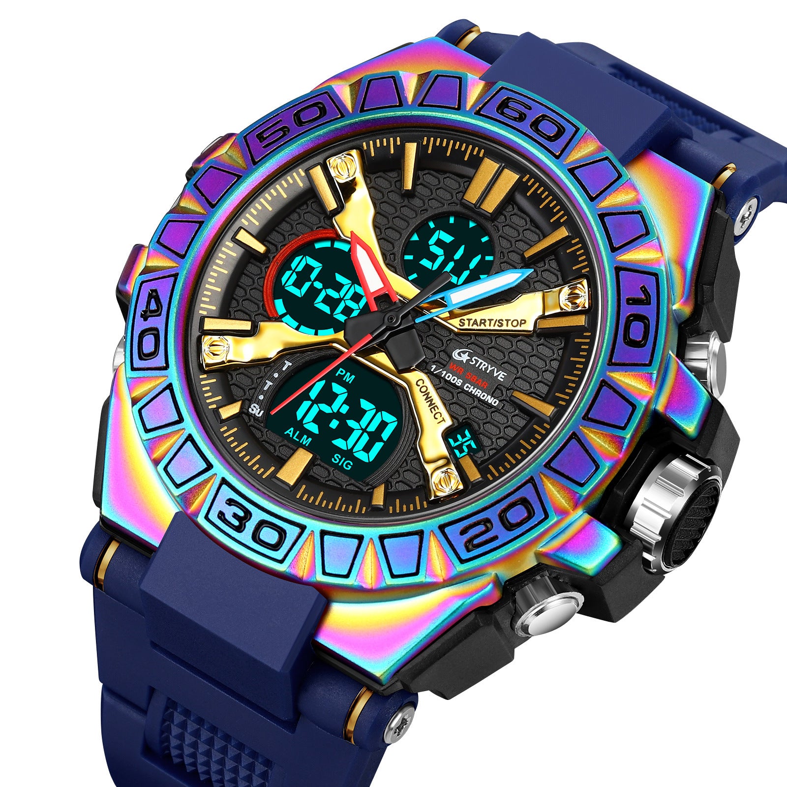 Nuevo reloj electrónico luminoso deportivo colorido impermeable, reloj multifuncional para estudiantes