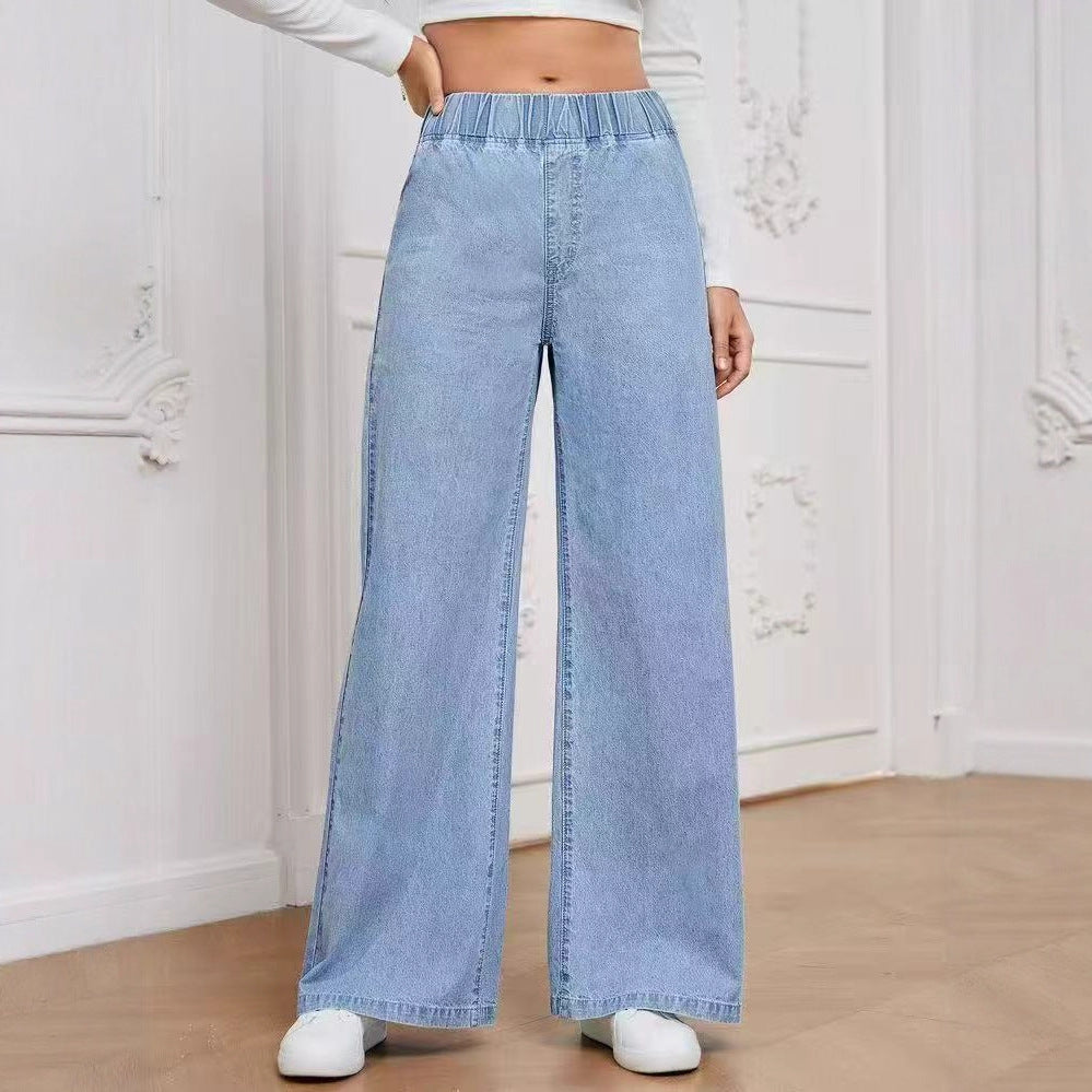 Jean large Droit Mode Décontracté Pantalon Droit Femme Confortable Style Urbain