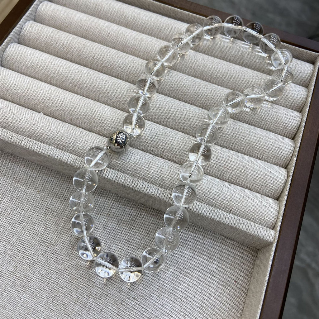 Transparent Beads White Crystal 12MM Necklace Bracelet