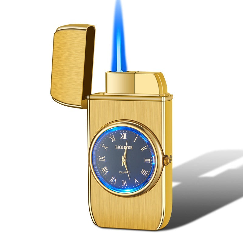 Encendedor de cigarrillos electrónico multifuncional creativo personalizado con forma de reloj, todo en uno, multiusos, con luz LED intermitente, regalo.