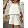 Ensemble deux pièces mode pour femme, style occidental, chemise à manches courtes chauve-souris et short