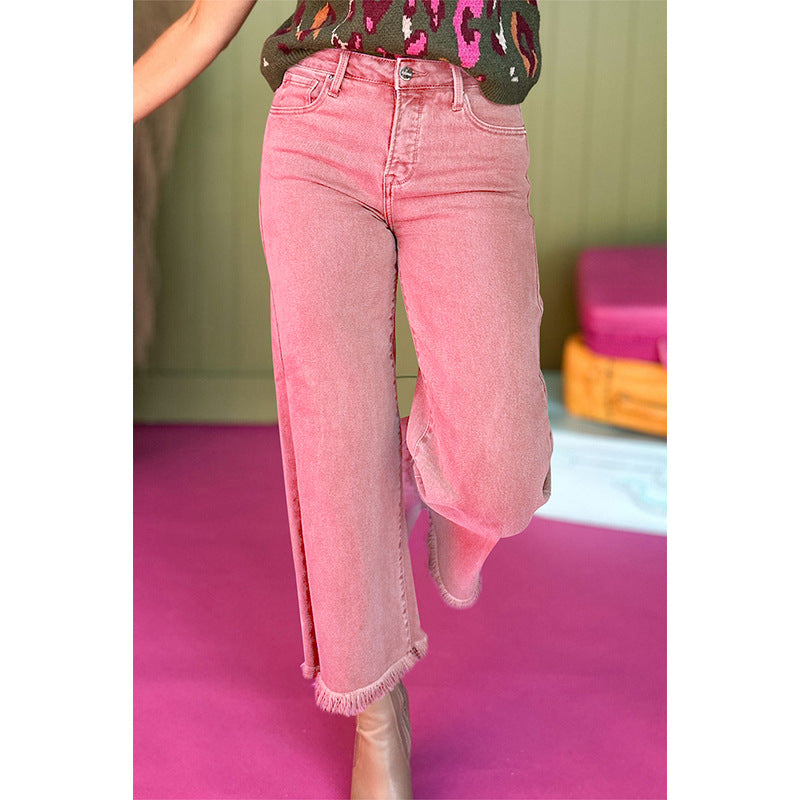 Jean polyvalent taille haute zippé style européen et américain