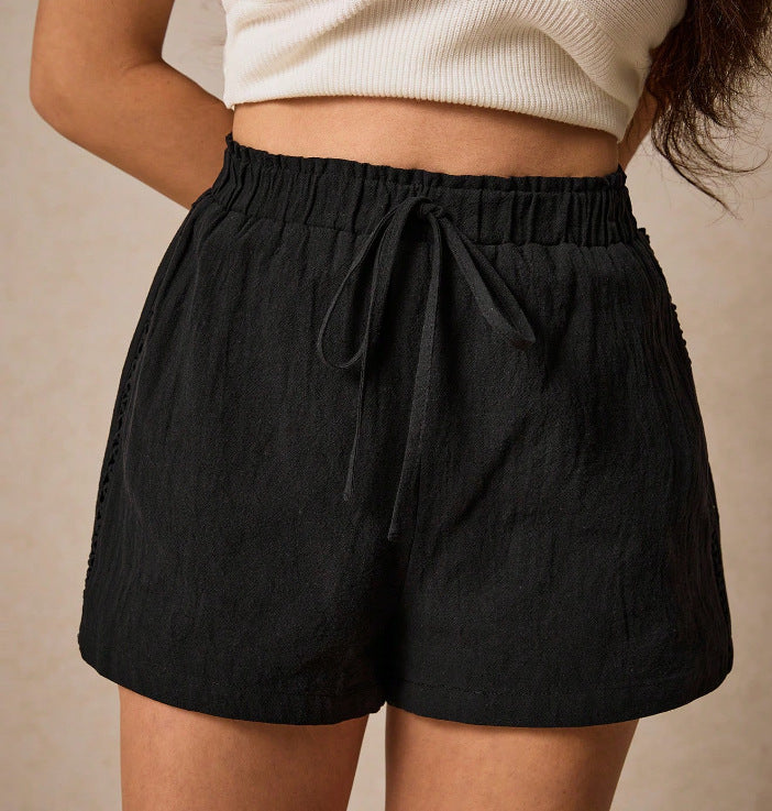 Pantalones cortos de color liso informales de verano sueltos que combinan con todo