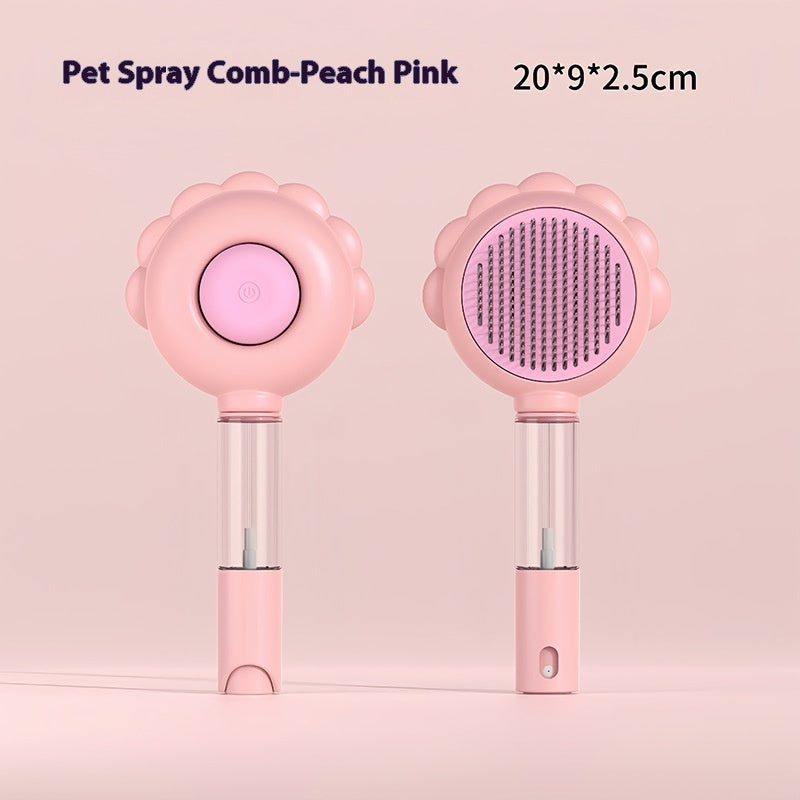 Peine de cepillo para perros autolimpiante 2 en 1 con pulverizador, peines removedores de pelo para mascotas, cepillo para pelo flotante, cepillo de aseo para mascotas, productos para mascotas