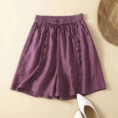 Summer Casual Wide-leg Plus-size Shorts For Women