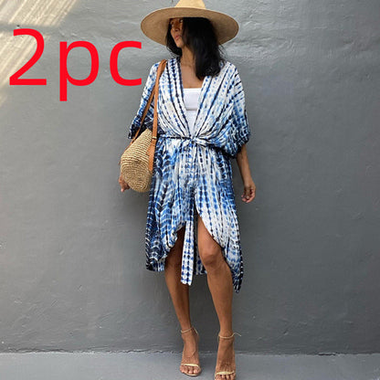 Robe de plage de villégiature en polyester anti-UV pour femmes