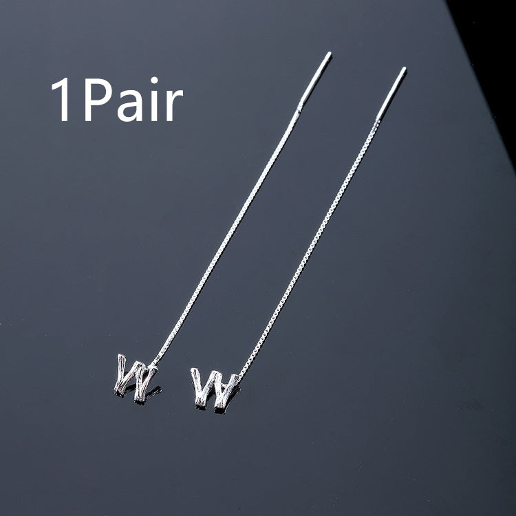 Joyas de moda de plata de ley 925 con 26 letras, pendientes colgantes para mujer, estilo clásico inglés minimalista, pendientes de estudiante, fiesta, regalo de joyería para amigos