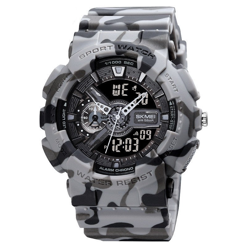 Reloj electrónico deportivo clásico negro y dorado con doble pantalla para estudiantes, reloj para adolescentes, niños y niñas
