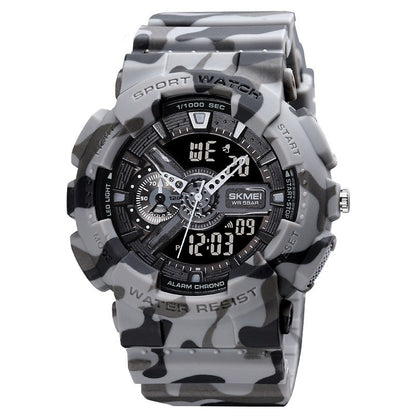 Reloj electrónico deportivo clásico negro y dorado con doble pantalla para estudiantes, reloj para adolescentes, niños y niñas