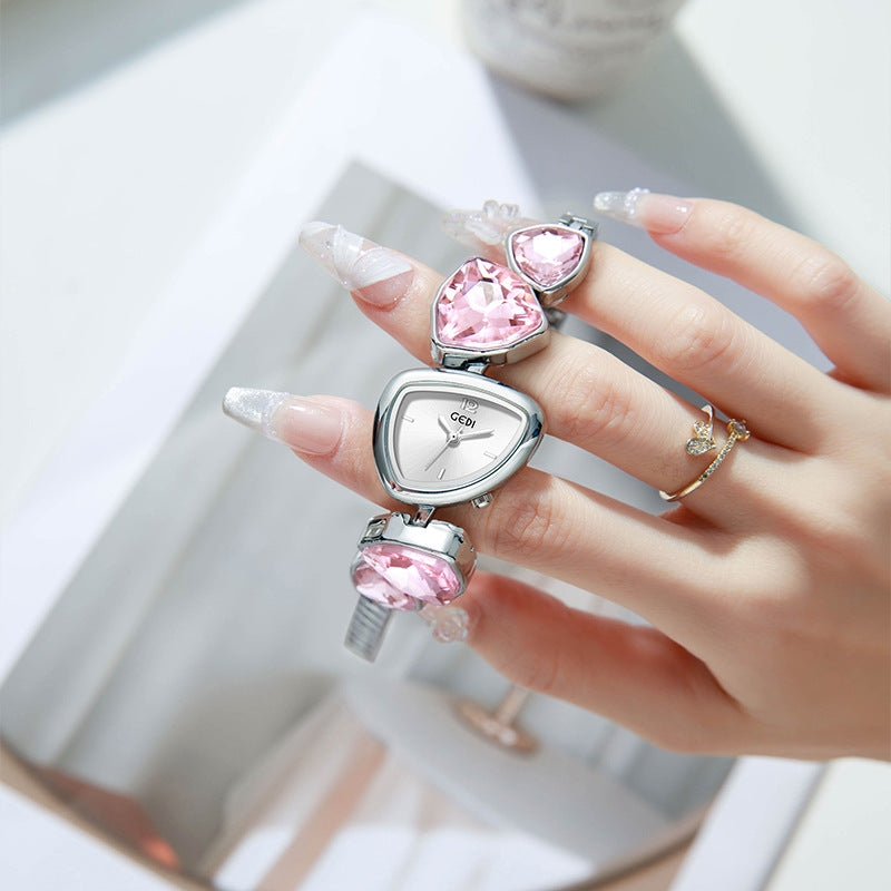 Reloj de pulsera de lujo ligero con diamantes de cristal para mujer, elegante y a la moda