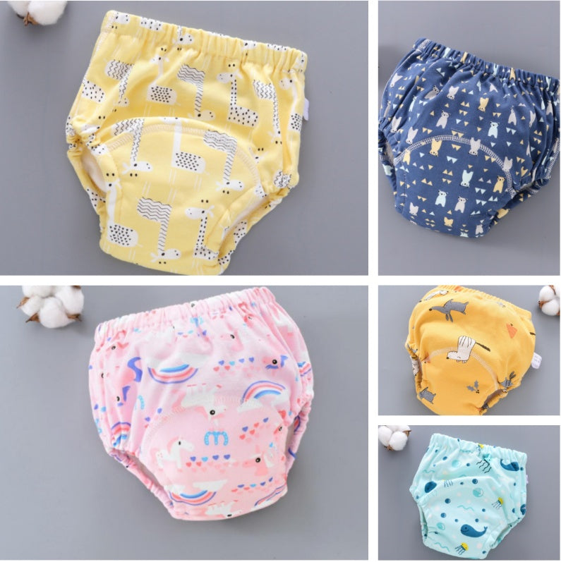 Pantalones de entrenamiento lavables para bebé, cubierta de pañal de gasa de 6 capas