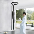 Smart Waterfall Circular  Hot and Cold  Shower Panel Set (Black)-0