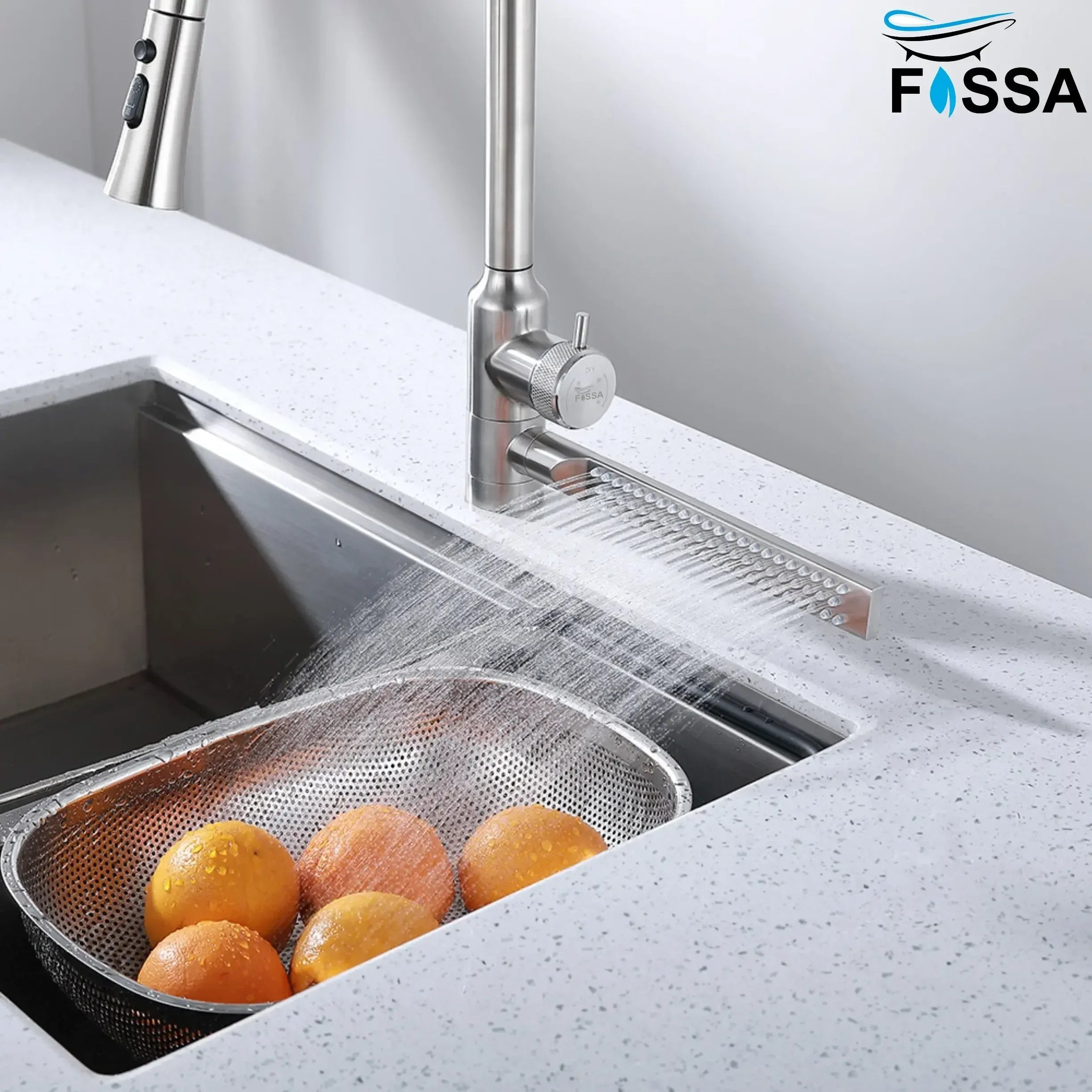 Waterfall Four-Flow 360° Hot & Cold Stainless Steel Kitchen Mixer Faucet Silver-2