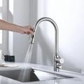 Waterfall Four-Flow 360° Hot & Cold Stainless Steel Kitchen Mixer Faucet Silver-0