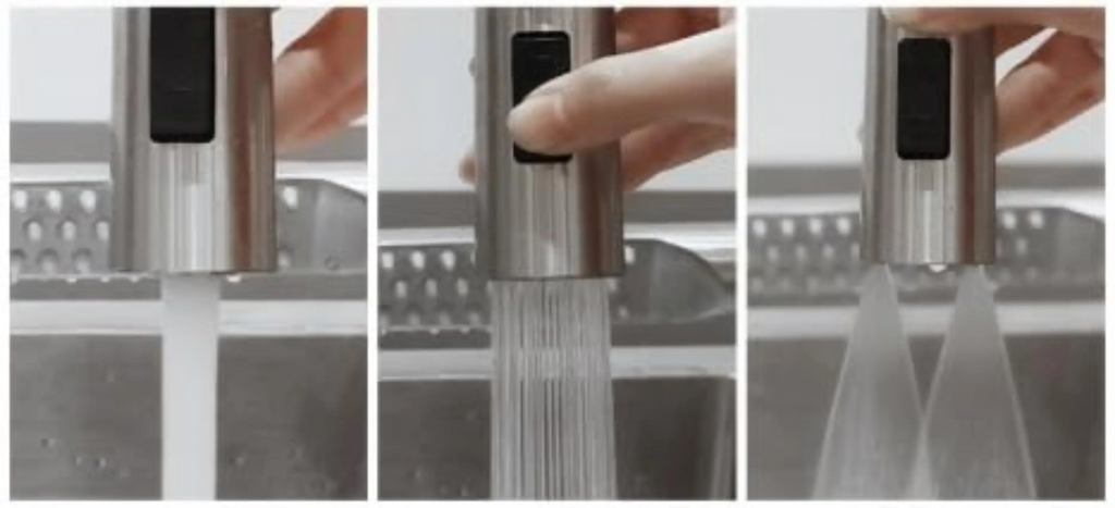 Waterfall Four-Flow 360° Hot & Cold Stainless Steel Kitchen Mixer Faucet Silver-3