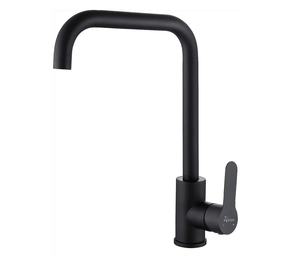Single-Flow L Bend 360° Hot & Cold Brass Stainless Steel Kitchen Mixer Faucet Black-0