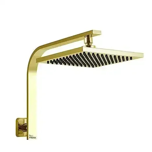 8 Inch Rainfall Square Overhead Shower Gold With Arm (18 Inch)-0