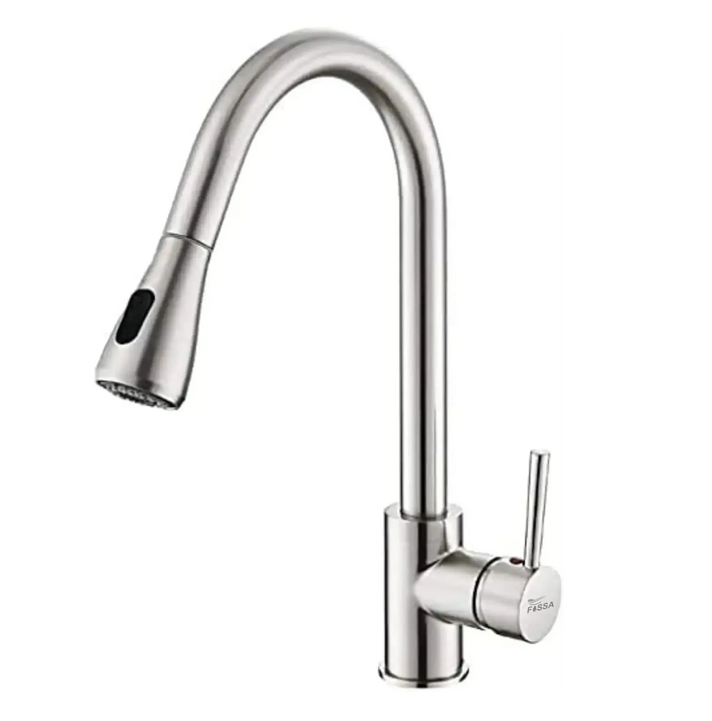Fossa Stainless Steel Pull-Down Kitchen Mixer Tap – Silver-0