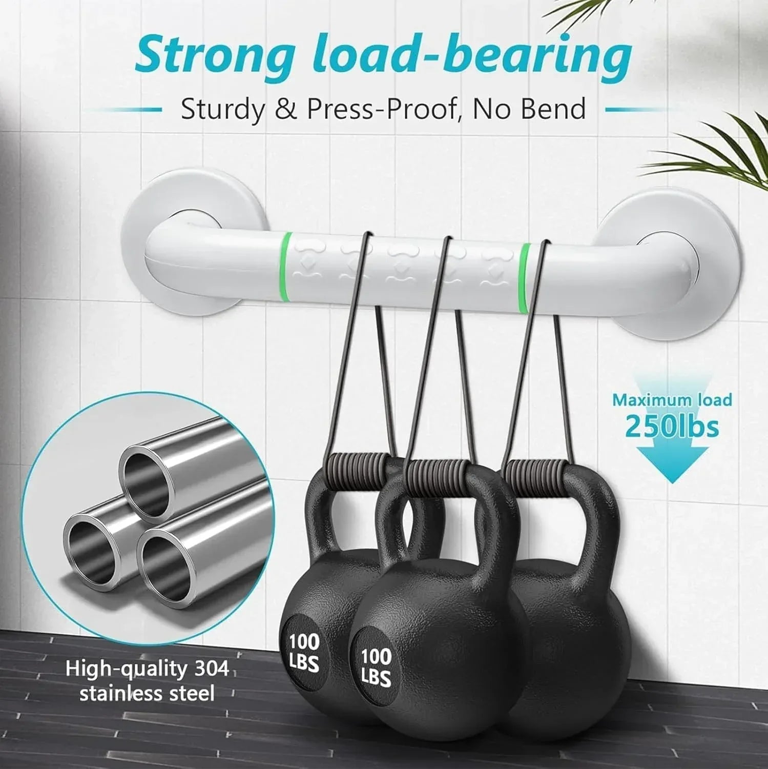Fossa 24 Inch Stainless Steel Luminous Grab Bar Non-Slip Safety Handle-3