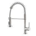 Single-Flow Pull-Down 360° Hot & Cold Brushed Nikal Kitchen Mixer Faucet Silver-0