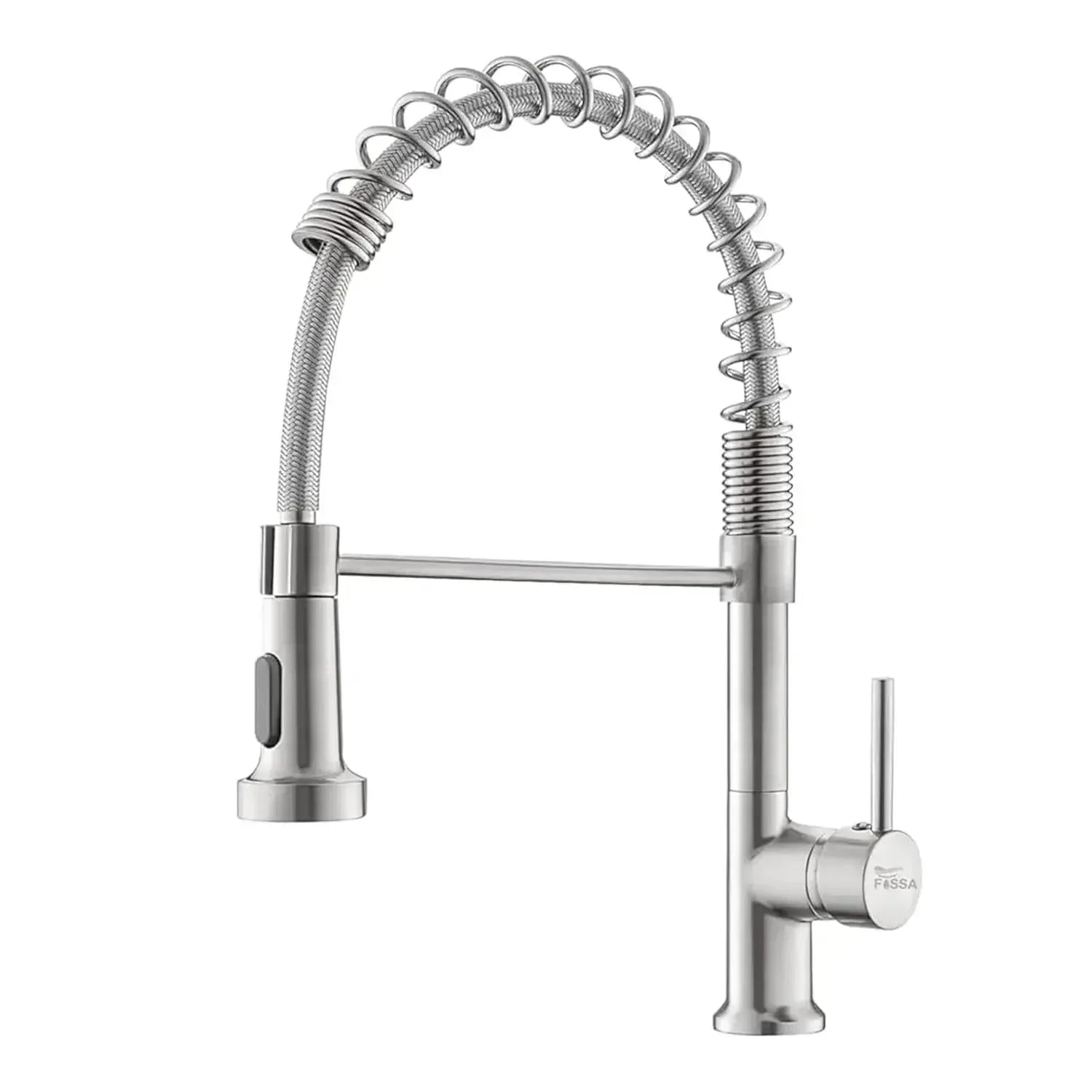 Single-Flow Pull-Down 360° Hot & Cold Brushed Nikal Kitchen Mixer Faucet Silver-0