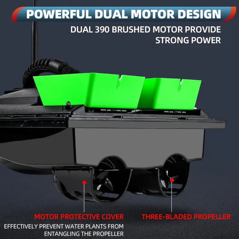 Remote Control Fishing Bait Boat Double Compartment