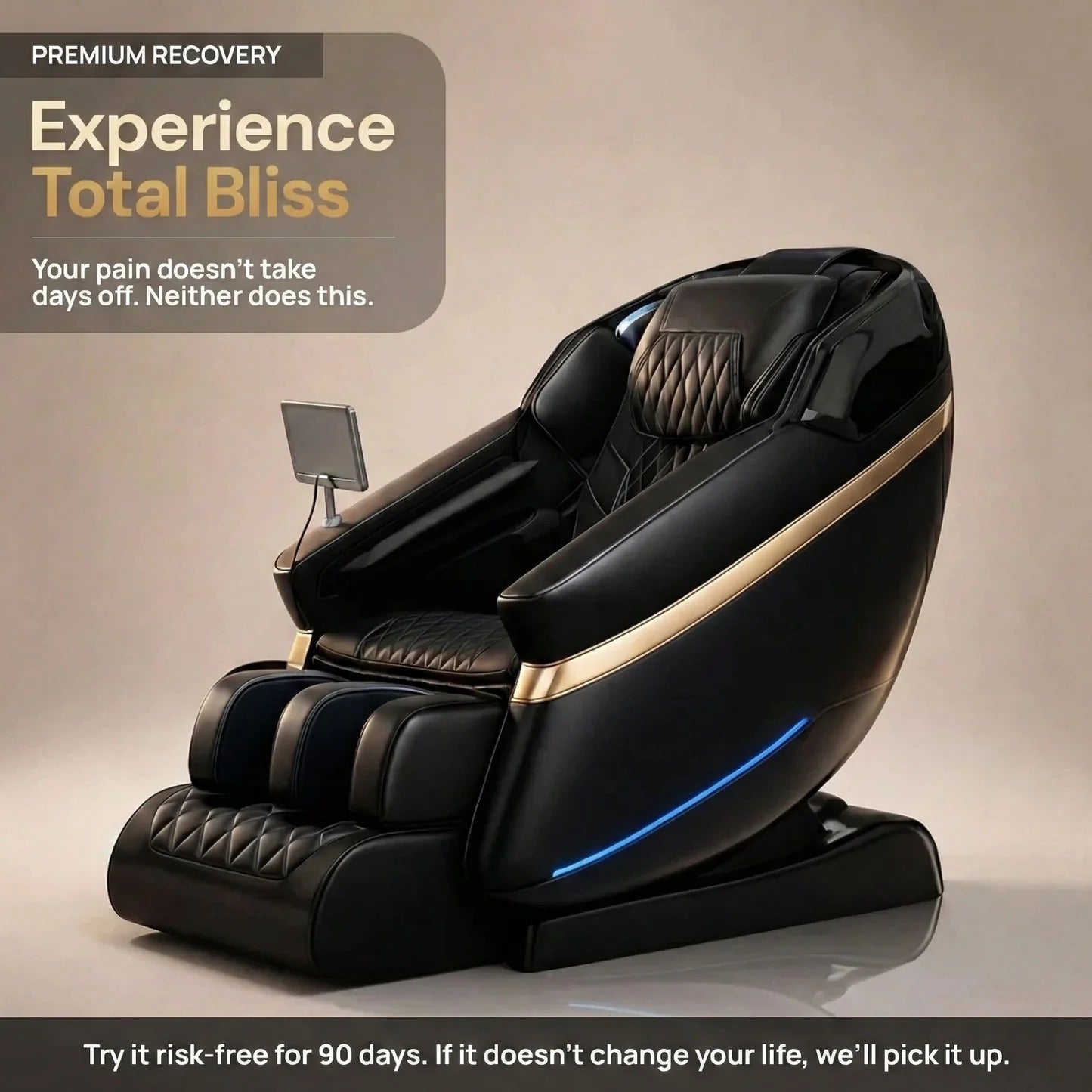 Bliss Pro Premium Heated Leather Full Body Massage Chair for Home Use.-0