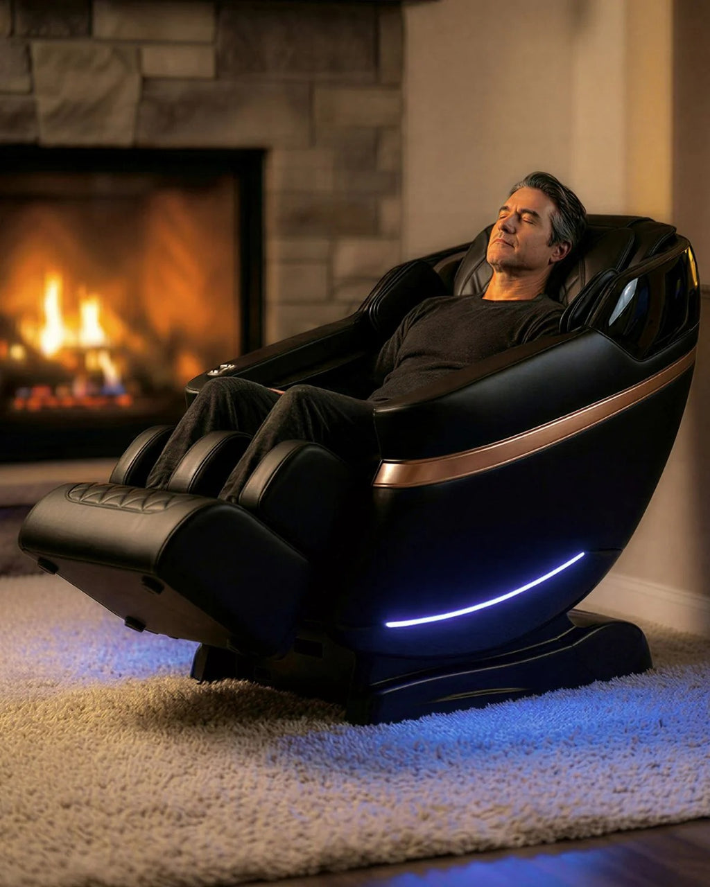 Bliss Pro Premium Heated Leather Full Body Massage Chair for Home Use.-1