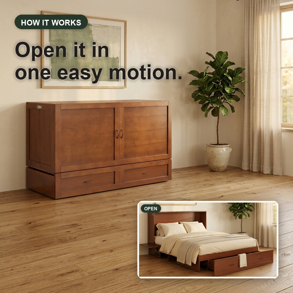 Lit escamotable Olivia Queen Murphy avec matelas