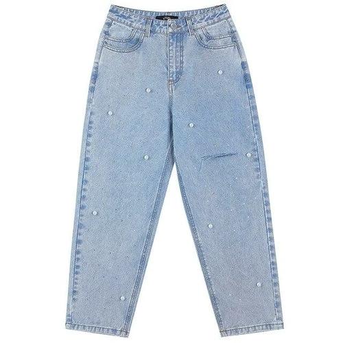 Solid High Waist Washed Casual Denim Jeans Woman,Spring ELF Pure by JeansDenim.Store