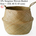 Seagrass Storage Basket Wicker Basket Work Rattan Hanging Planting Flower Pot Laundry Cesta Mimbre Basket Picnic Basket-0