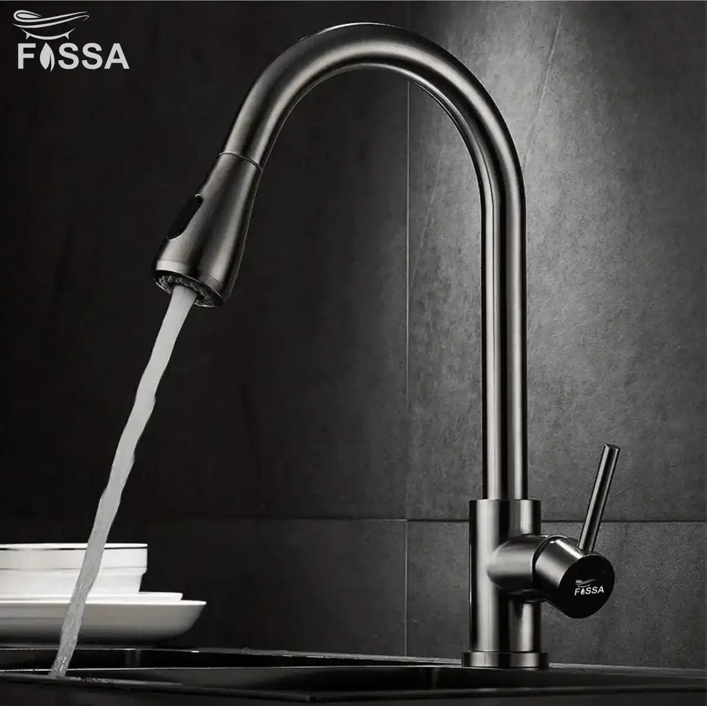 Fossa Stainless Steel Pull-Down Kitchen Mixer Tap – Silver-2