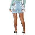 Women Pant Washes Hollow Out Hole Ripped Jeans Summer High Waist by JeansDenim.Store