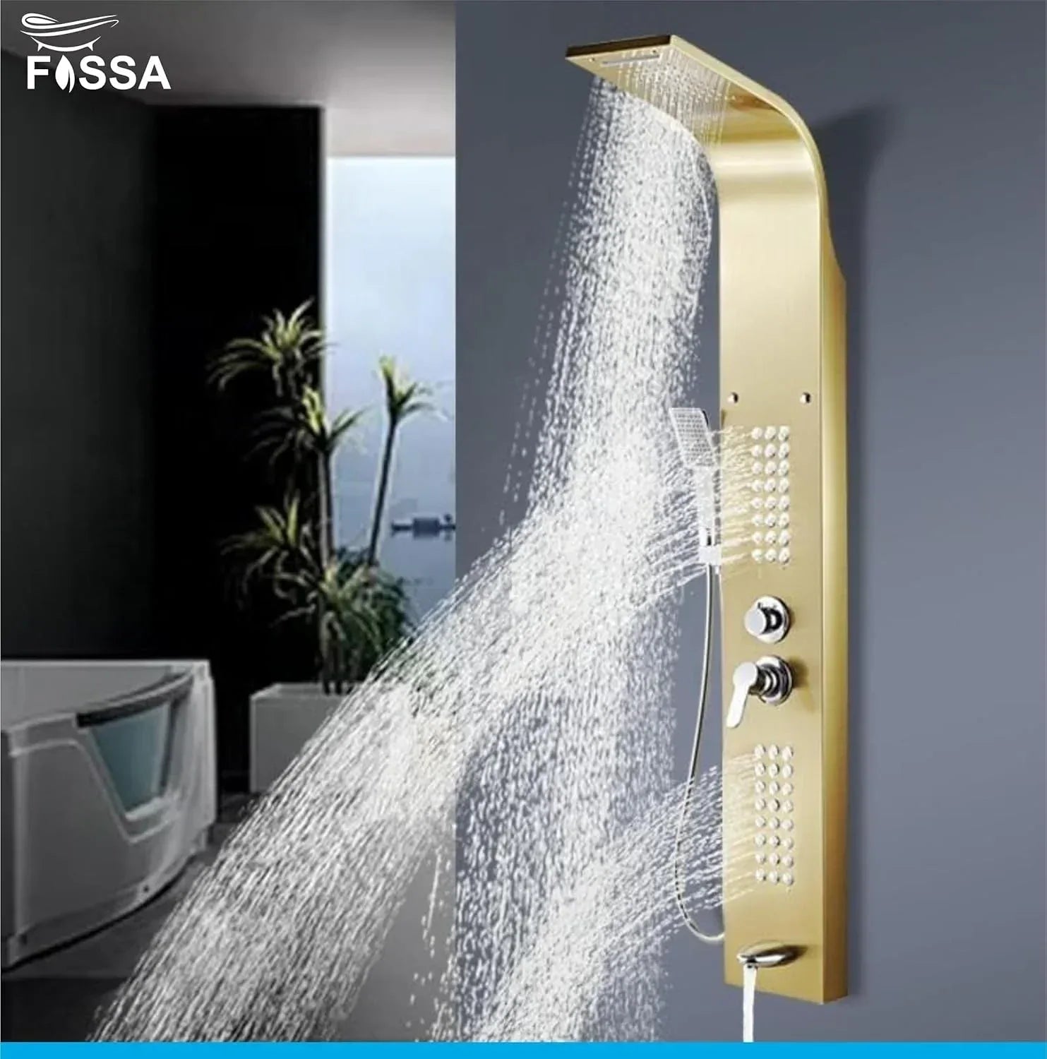 Smart Waterfall Shower Panel Set (Gold)-4