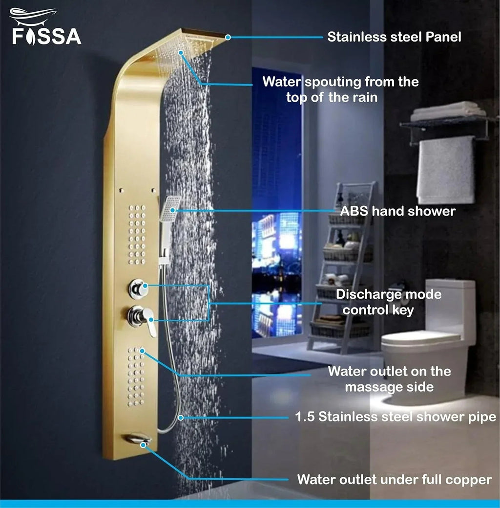 Smart Waterfall Shower Panel Set (Gold)-2