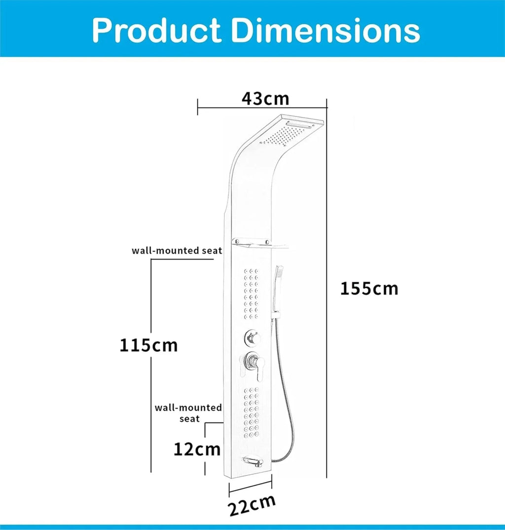 Smart Waterfall Shower Panel Set (Rose Gold)-1