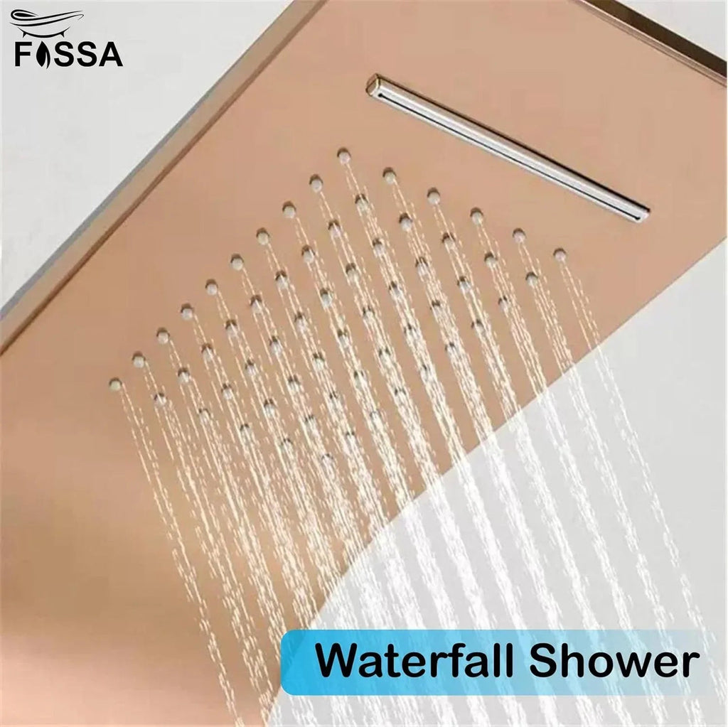 Smart Waterfall Shower Panel Set (Rose Gold)-2