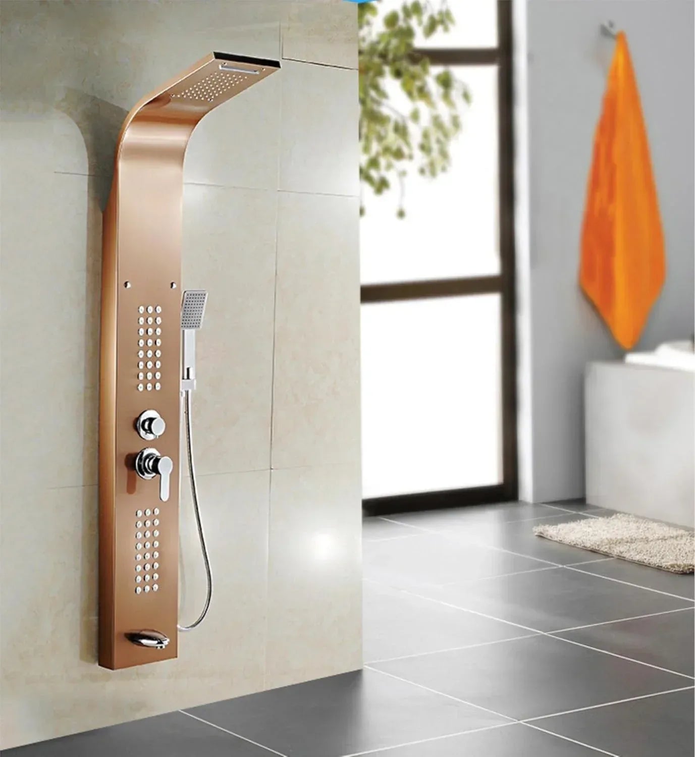 Smart Waterfall Shower Panel Set (Rose Gold)-0