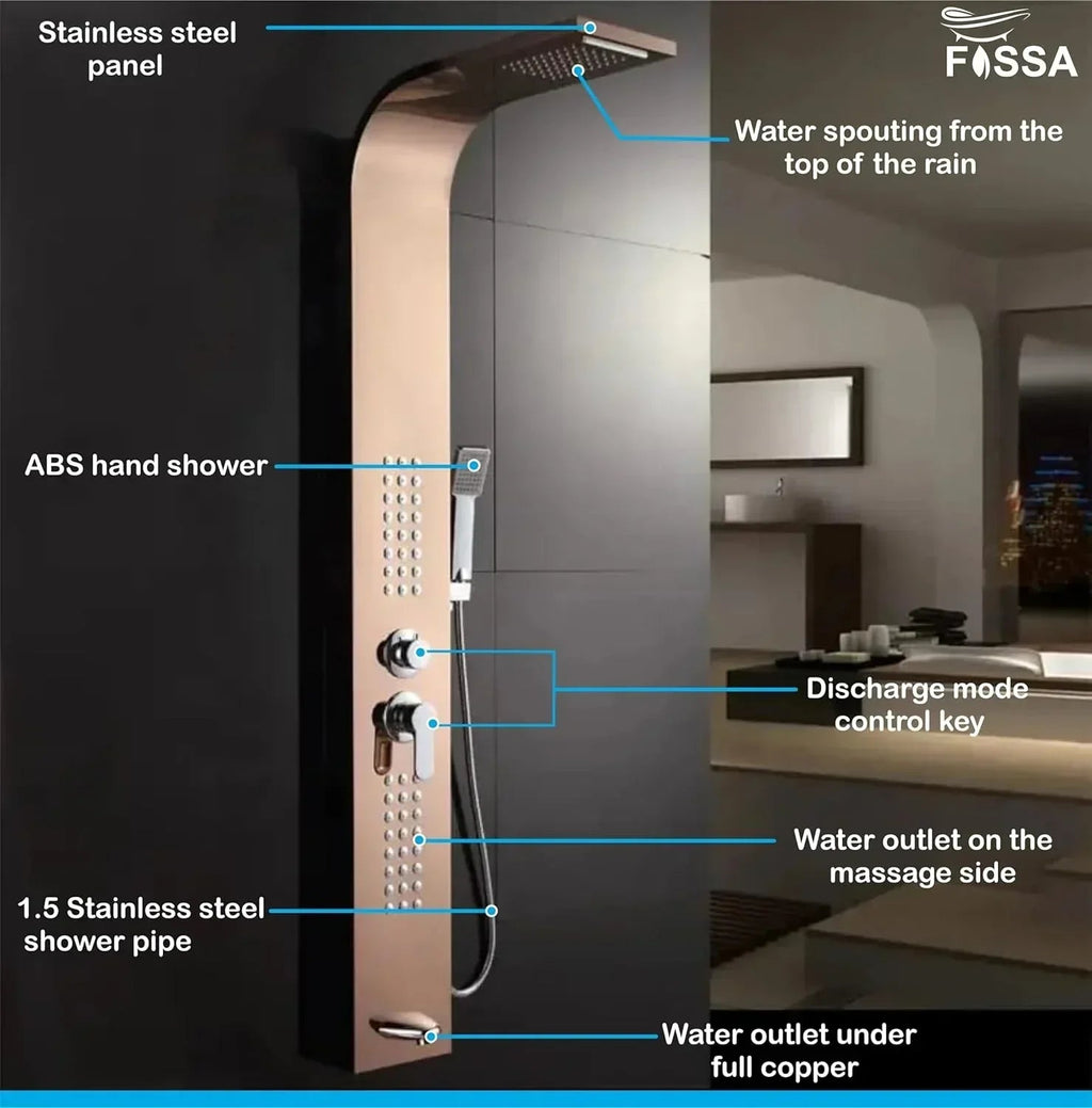 Smart Waterfall Shower Panel Set (Rose Gold)-3